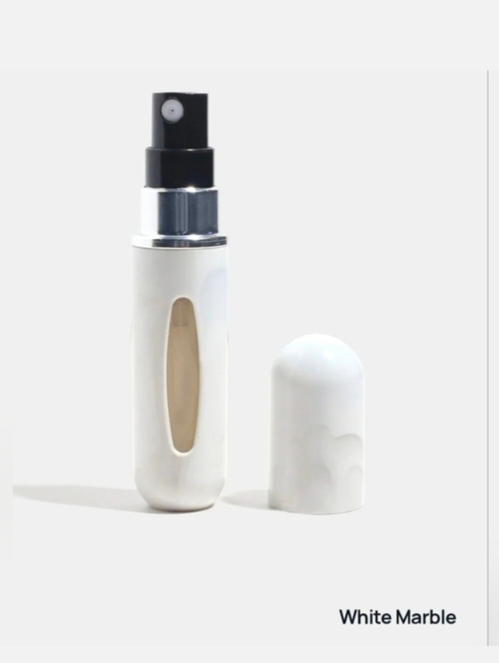 Refillable Perfume Atomizer In White Marble BNIB